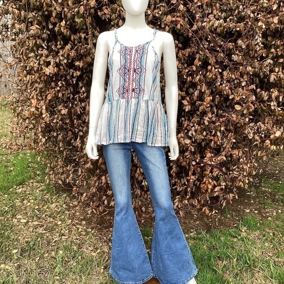 Blank Paige Exaggerated Bell Bottom Factory Fading High Rise Boho Flare Jeans - Picture 2 of 11